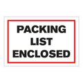 "Packing List Enclosed" Horizontal Rectangular Paper Label with Red Border - 4" x 6"