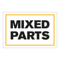 "Mixed Parts" Horizontal Rectangular Paper Label with Yellow Border - 4" x 6"