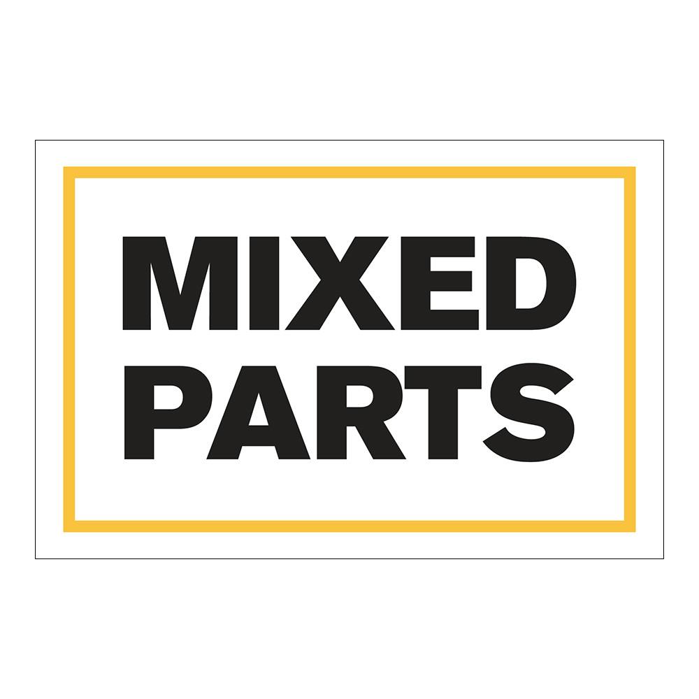 "Mixed Parts" Horizontal Rectangular Paper Label with Yellow Border - 4" x 6"