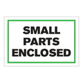 "Small Parts Enclosed" Horizontal Rectangular Paper Label with Green Border - 4" x 6"