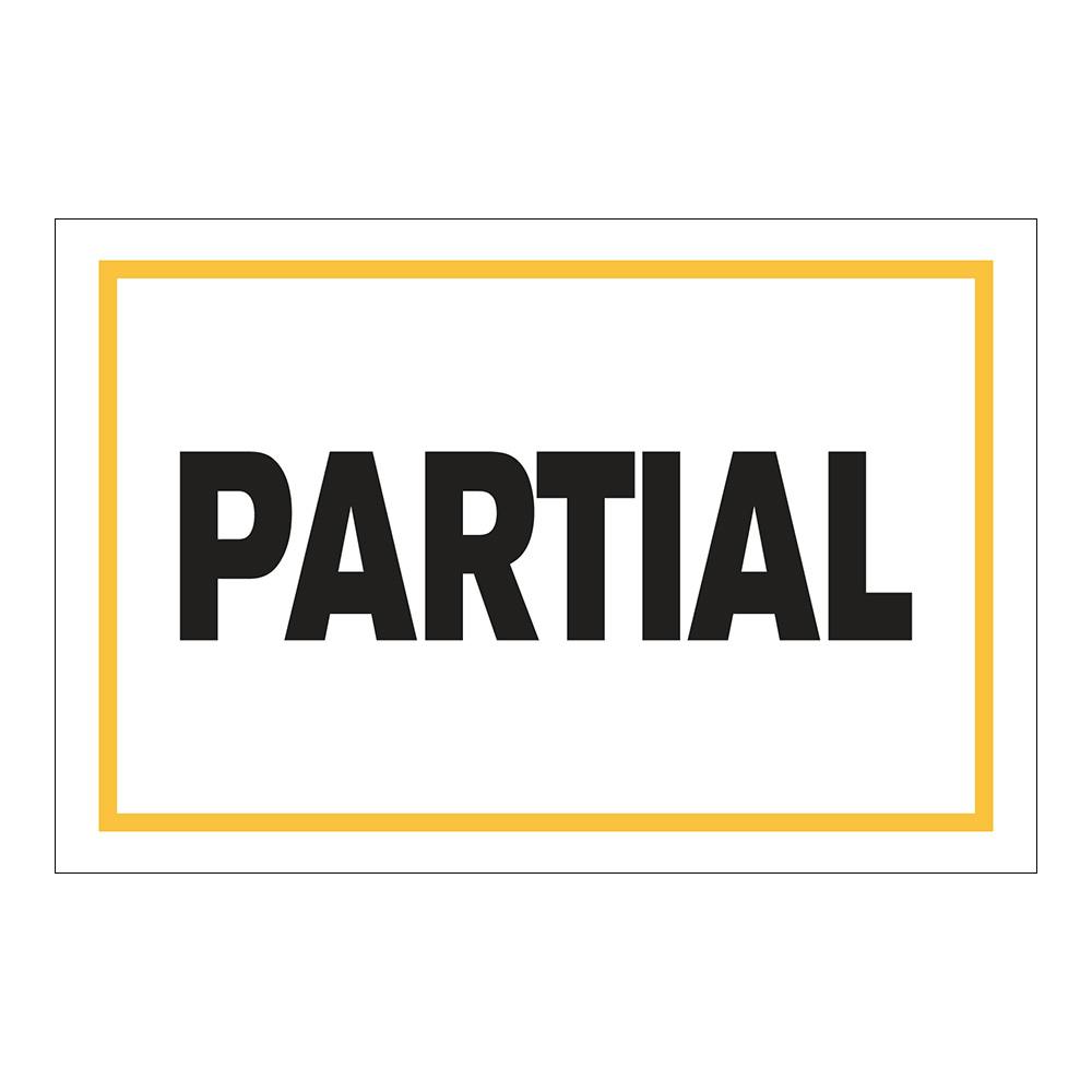 "Partial" Horizontal Rectangular Paper Label with Yellow Border - 4" x 6"