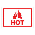 "Hot" Horizontal Rectangular Paper Label with Symbol & Red Border - 4" x 6"