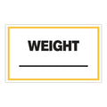 "Weight ____" Horizontal Rectangular Paper Write-On Label with Yellow Border - 3" x 5"