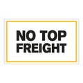 "No Top Freight" Horizontal Rectangular Paper Label with Yellow Border - 3" x 5"