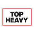"Top Heavy" Horizontal Rectangular Paper Label with Red Border - 3" x 5"