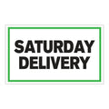 "Saturday Delivery" Horizontal Rectangular Paper Label with Green Border - 3" x 5"