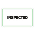 "Inspected" Horizontal Rectangular Paper Label with Green Border - 3" x 5"