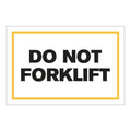 "Do Not Forklift" Horizontal Rectangular Paper Label with Yellow Border - 4" x 6"