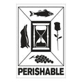 "Perishable" Vertical Rectangular Paper Label with Symbol & Black Font - 4" x 6"