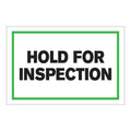"Hold for Inspection" Horizontal Rectangular Paper Label with Green Border - 4" x 6"