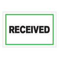 "Received" Horizontal Rectangular Paper Label with Green Border - 4" x 6"