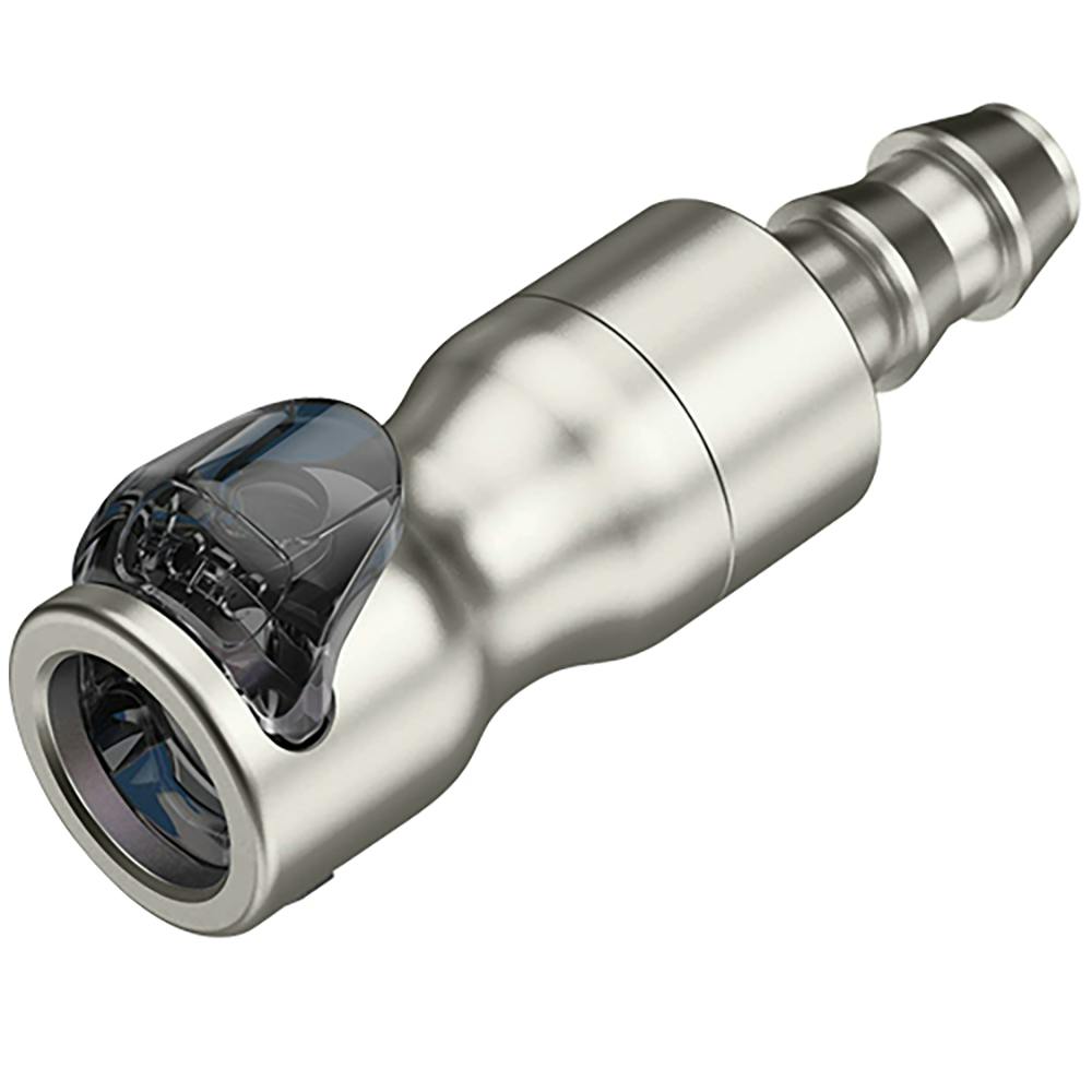 3/8" Hose Barb LQ4S Stainless Steel Locking Valved Body - Black (Insert Sold Separately)