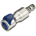 3/8" Hose Barb LQ4S Stainless Steel Locking Valved Body - Blue (Insert Sold Separately)