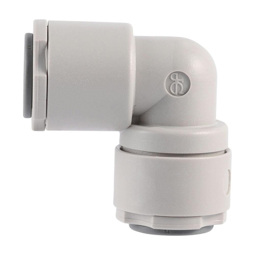 3/8" John Guest® SuperSeal Tube OD x 3/8" SuperSeal Tube OD Gray Acetal Union Elbow