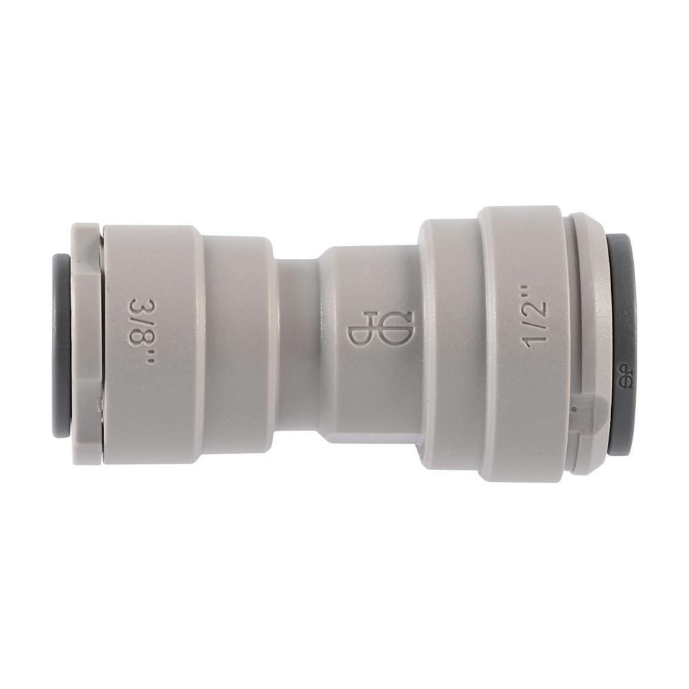 3/8" John Guest® SuperSeal Tube OD x 1/2" Speedfit® Tube OD Gray Acetal Union Connector