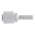 1/4" John Guest® SuperSeal Tube OD x 1/4" Hose ID Gray Acetal Hose Barb Connector