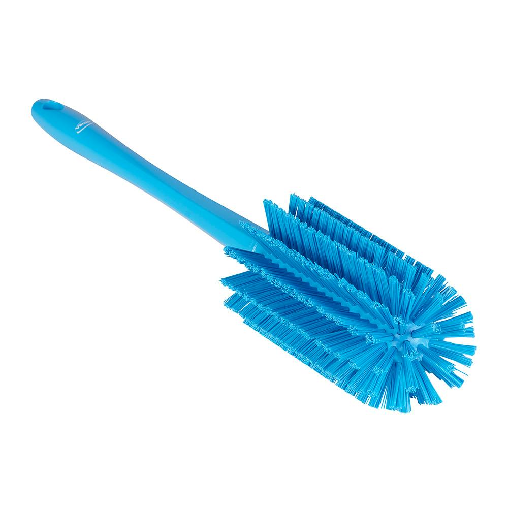3.1" Dia. Blue Polypropylene Vikan® Pipe Brush with Handle and Medium Polyester Bristles