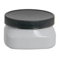 4 oz. White PET Firenze Square Jar with 70/400 Black Ribbed Cap with F217 Liner