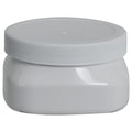 4 oz. White PET Firenze Square Jar with 70/400 White Ribbed Cap with F217 Liner