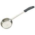 6 oz. Perforated Stainless Steel Portion Scoop with Black Polypropylene Handle