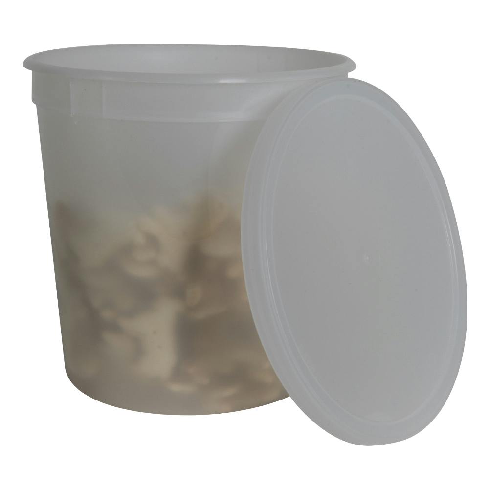 84 oz. Natural LDPE Round Multi-Purpose Container with Snap-On Lid - Case of 50