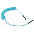 1/4" ID x 3/8" OD NoMar® Fast-Stor® Transparent Blue Polyurethane Air Hose Assembly with Strain Relief & (2) 1/4" Swivel NPT Fittings - 20' L