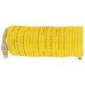 1/4" ID x 5/16" OD NFS Fast-Stor® Yellow Nylon Air Hose Assembly with Spring Guard & (2) 1/4" Swivel NPT Fittings - 25' L