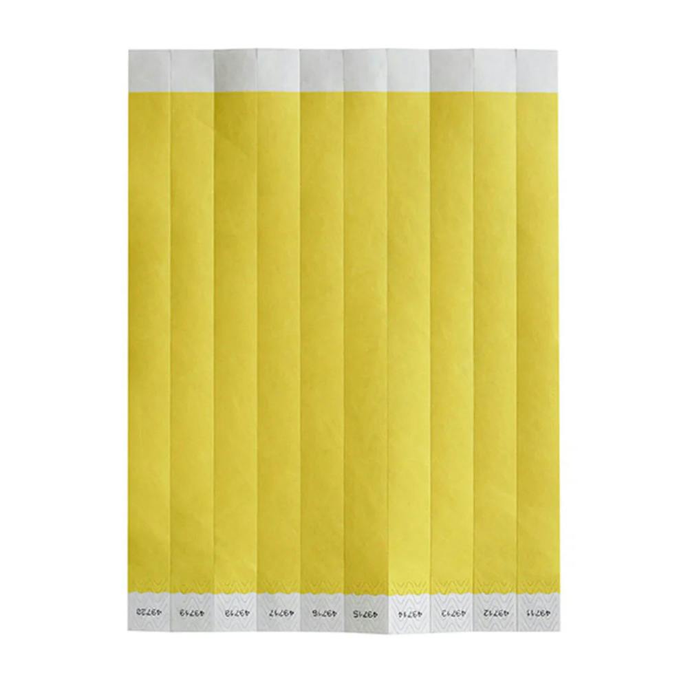 Solid Yellow Tyvek® Waterproof Tear-Free Wristbands - Package of 500