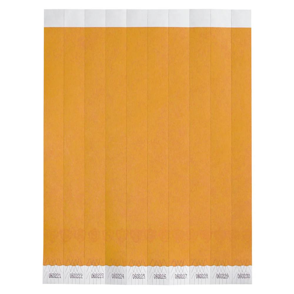 Solid Orange Tyvek® Waterproof Tear-Free Wristbands - Package of 500