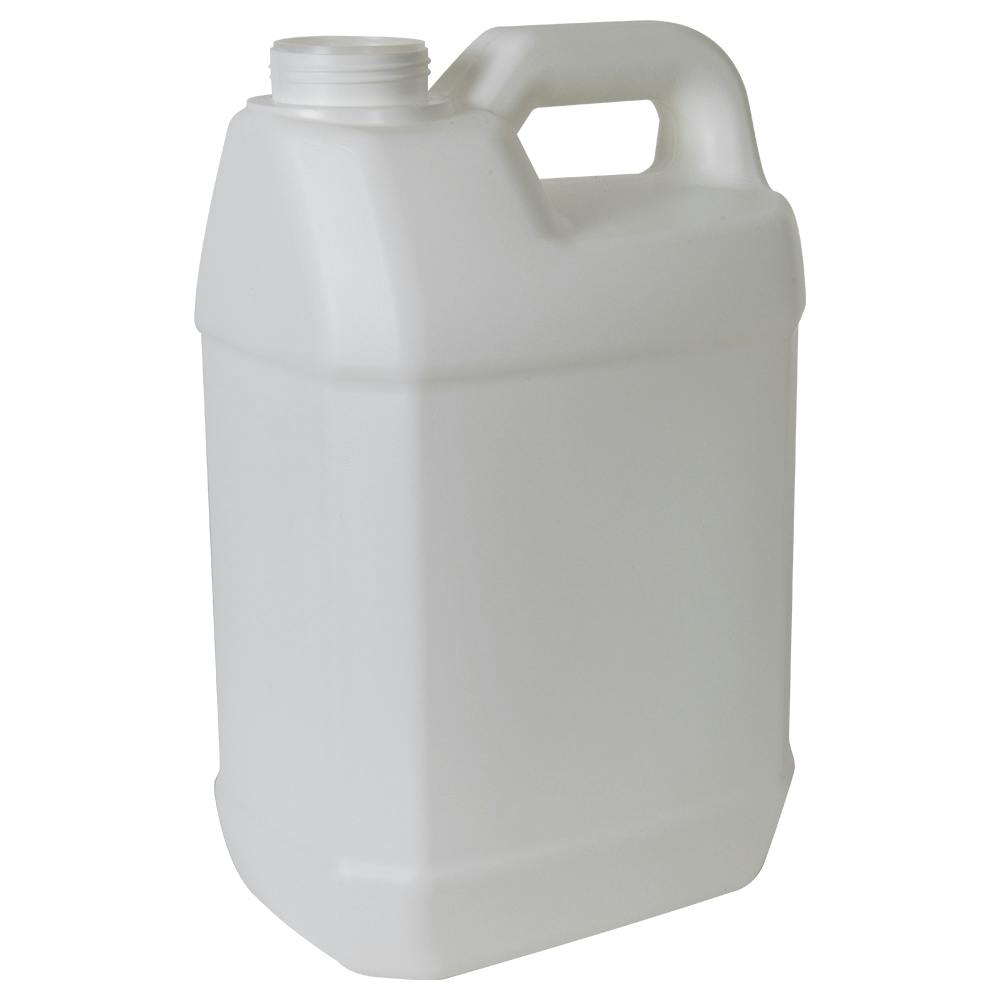 2-1/2 Gallon White HDPE UN Rated F-Style Jug with 63mm White Unlined Vented Rieke® Cap