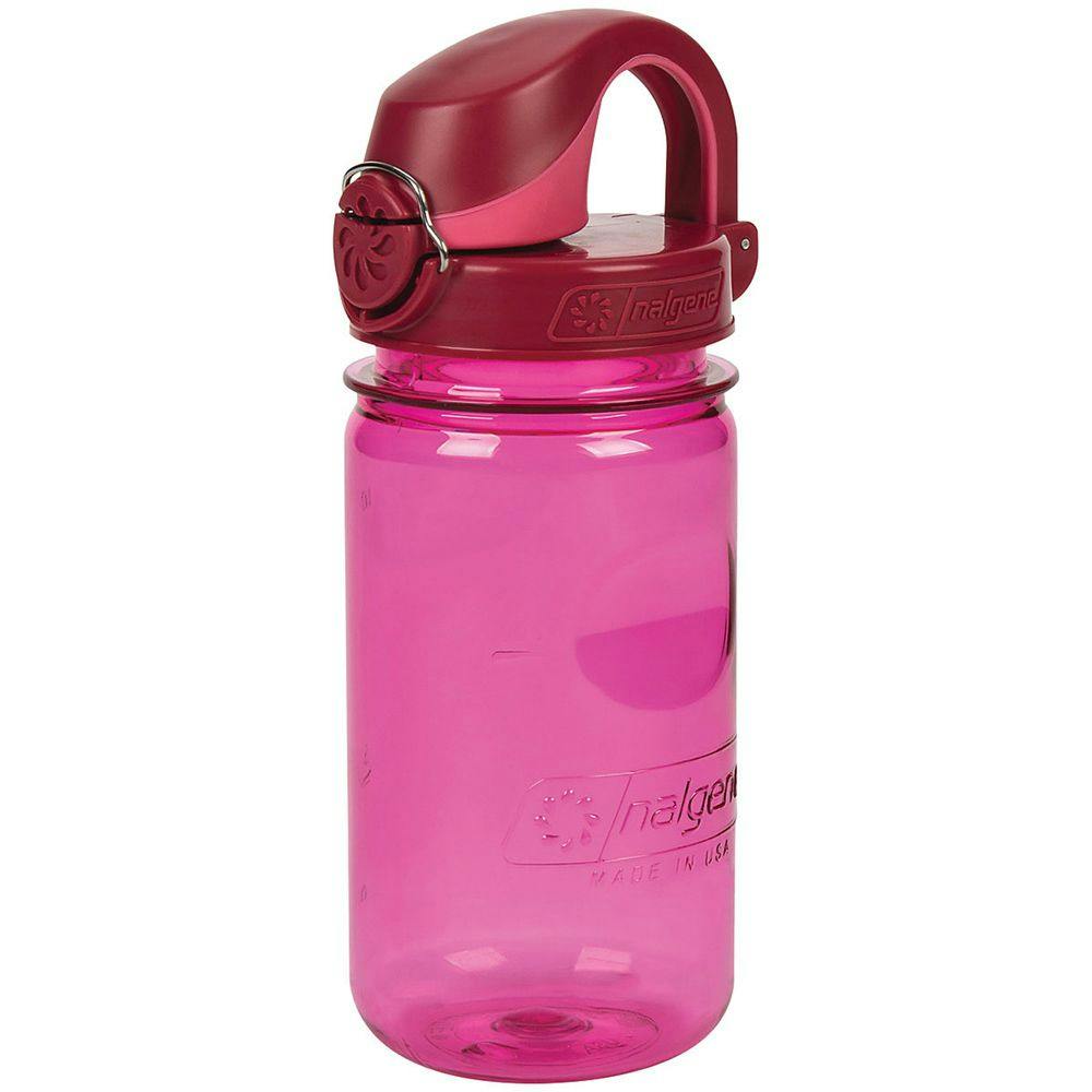 12 oz. Pink Nalgene® Kids On The Fly Sustain Water Bottle with Beet Red Cap
