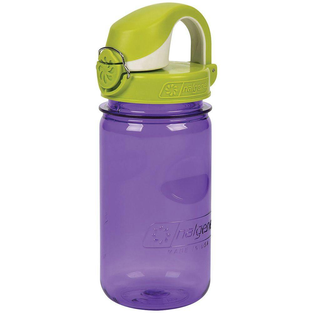 12 oz. Purple Nalgene® Kids On The Fly Sustain Water Bottle with Iguana Green & White Cap
