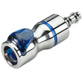 1/4" Hose Barb LQ4 Chrome-Plated Brass Locking Valved Body - Blue (Insert Sold Separately)