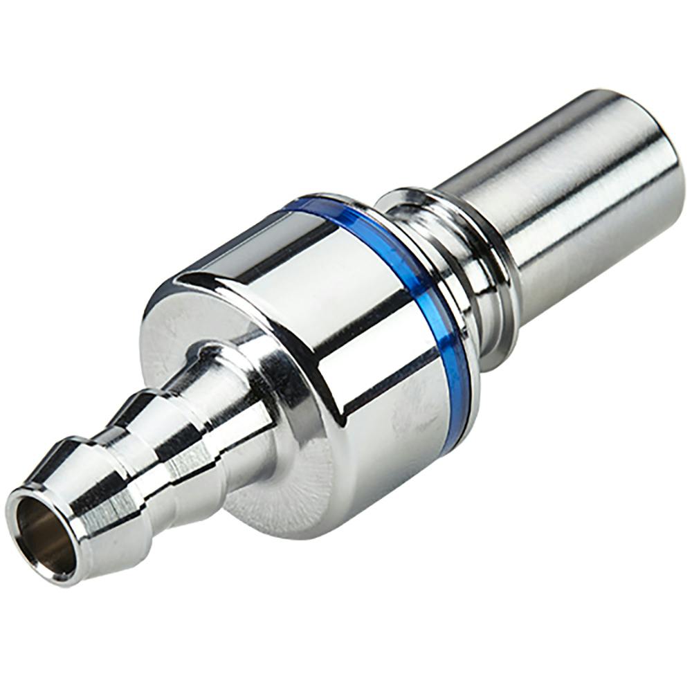3/8" Hose Barb LQ4 Chrome-Plated Brass Locking Valved Insert - Blue (Body Sold Separately)