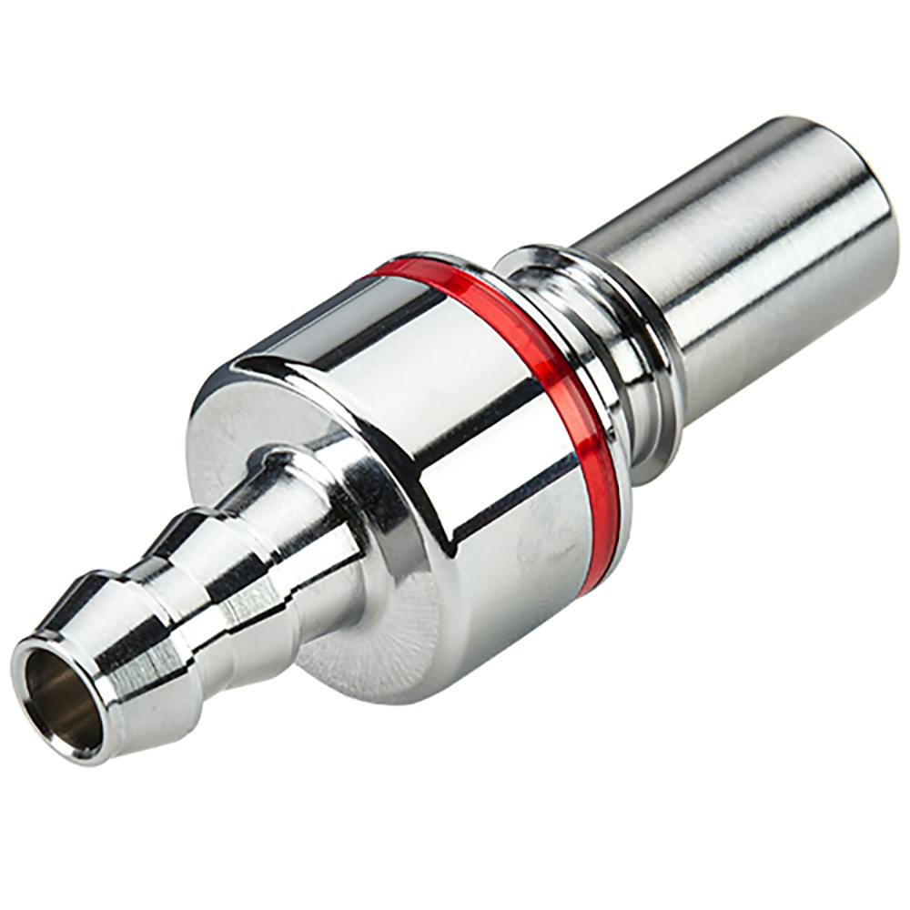 3/8" Hose Barb LQ4 Chrome-Plated Brass Locking Valved Insert - Red (Body Sold Separately)