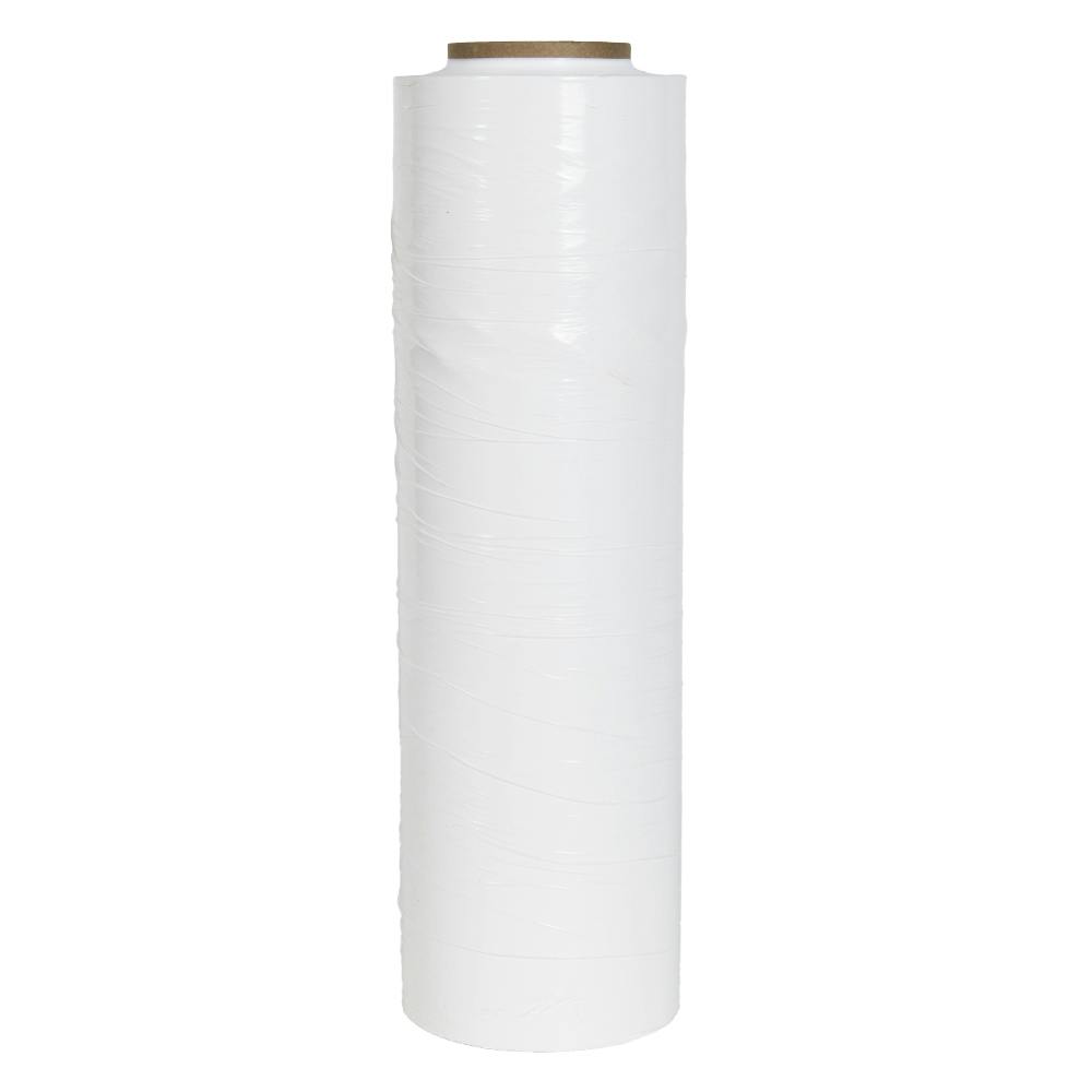 18" W x 1500' L x 80 Gauge Thick White LLDPE SecuriWrap Hand Stretch Wrap - Case of 4