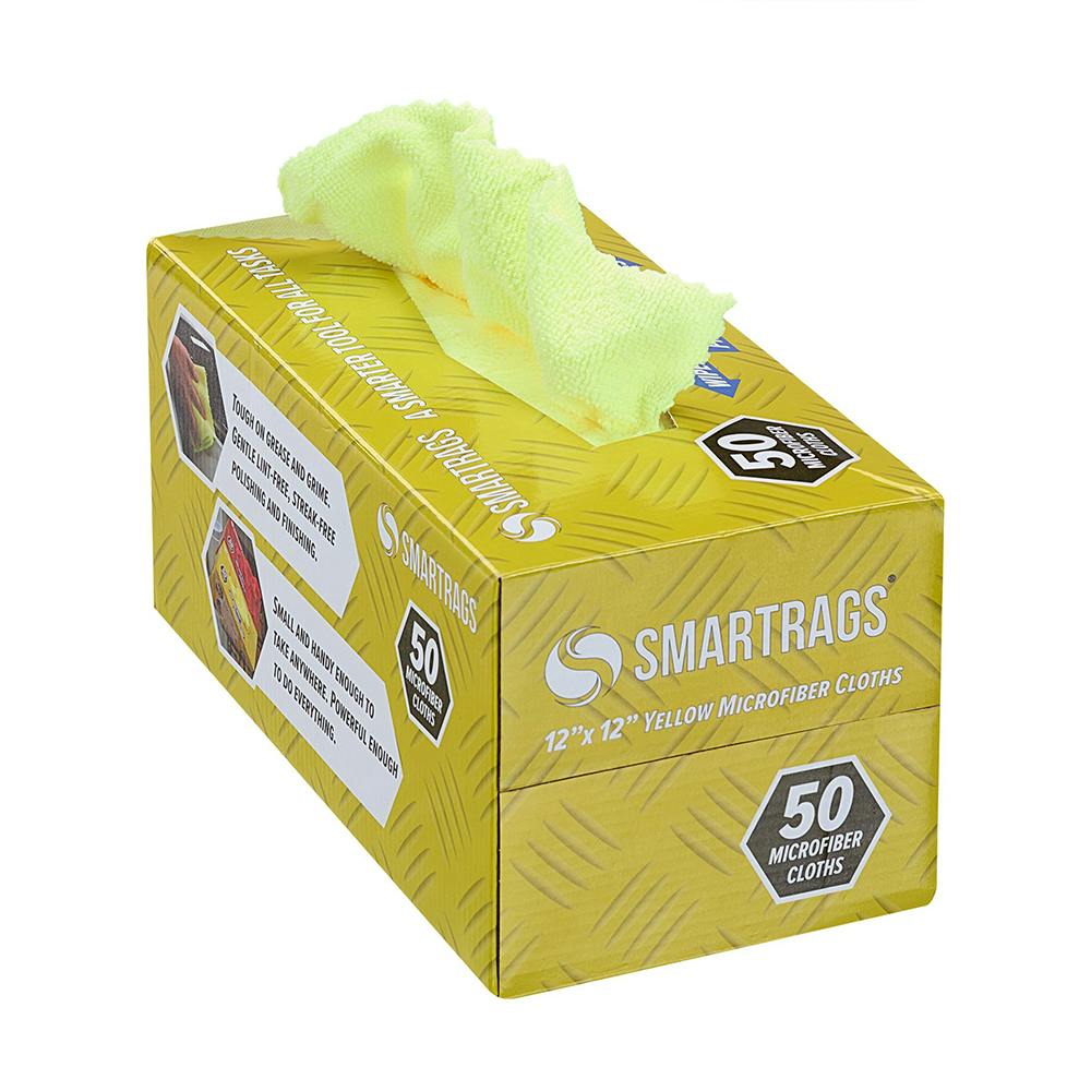 12" L x 12" W Yellow SmartRags® Microfiber Cloths - Box of 50