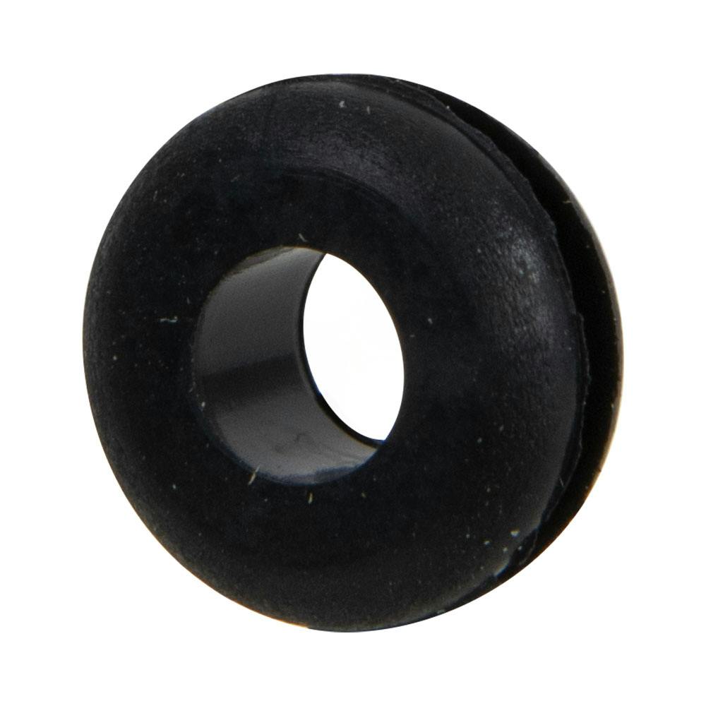 5/8" Groove Dia. Black Vinyl Round Grommet - Package of 25
