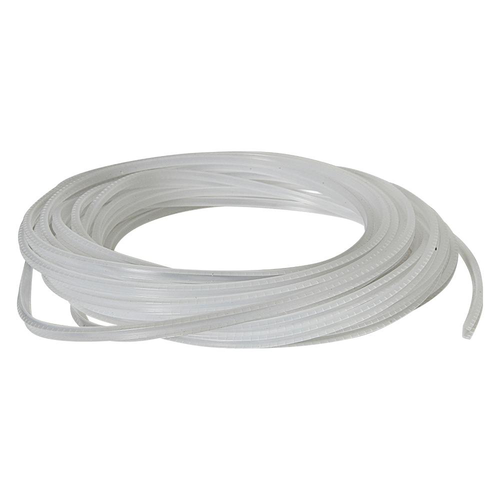 0.109" Opening Width Extruded Natural Polyethylene Gromstrip with Continuous Serrations for Panels 0.037" to 0.071" Thick - 50' Roll