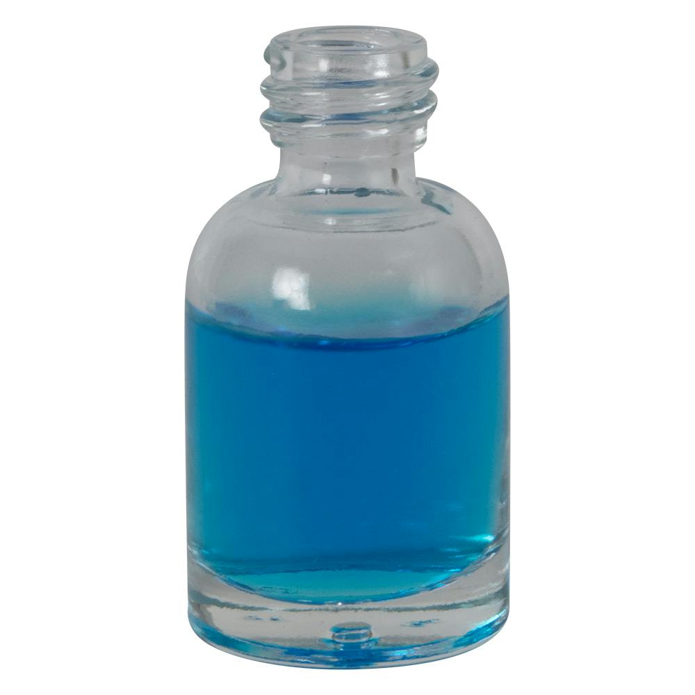 15mL Clear Begonia Dome Round Glass Bottle with 18/415 Neck (Cap Sold Separately)