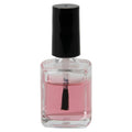 1/2 oz. Clear Rounded Square Glass Bottle with 13/415 Black Torino Cap & Flat Lacquer Brush Insert with S Core