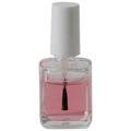 1/2 oz. Clear Rounded Square Glass Bottle with 13/415 White Torino Cap & Flat Lacquer Brush Insert with S Core