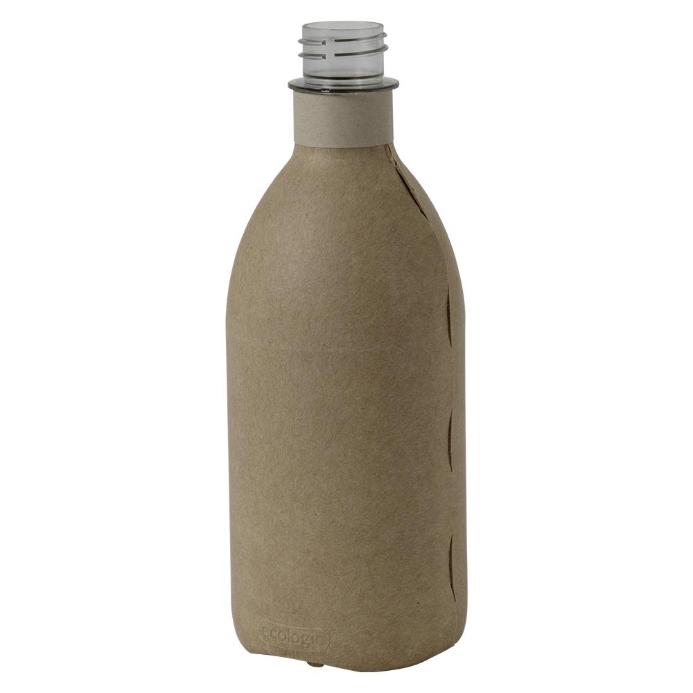 16 oz. Eco.Bottle® Round Hybrid Clear PET Bottle & Kraft Fiber Shell with 28/410 Neck (Cap Sold Separately)