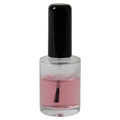 1/2 oz. Clear Stubby Cylinder Glass Bottle with 13/415 Black St. Vincent Cap & Flat Lacquer Brush Insert with LS Core