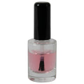 2/5 oz. Clear Stubby Cylinder Glass Bottle with 13/415 Black St. Vincent Cap & Flat Lacquer Brush Insert with LS Core