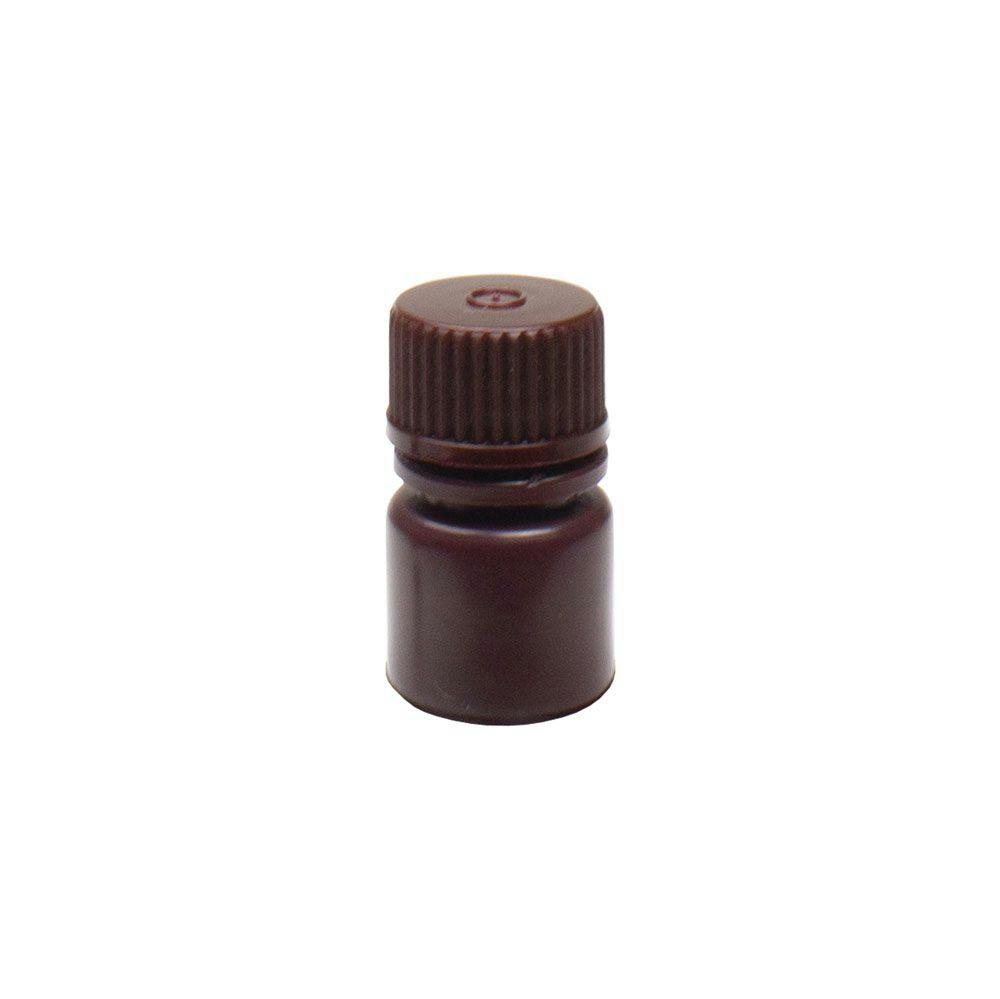 8mL Narrow Mouth Amber HDPE Reagent Bottle with 20/415 Polypropylene Cap - Package of 72
