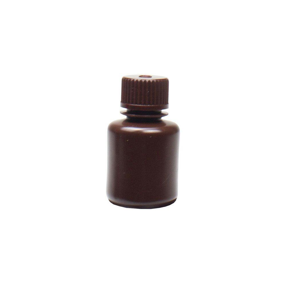 30mL Narrow Mouth Amber HDPE Reagent Bottle with 20/415 Polypropylene Cap - Package of 72