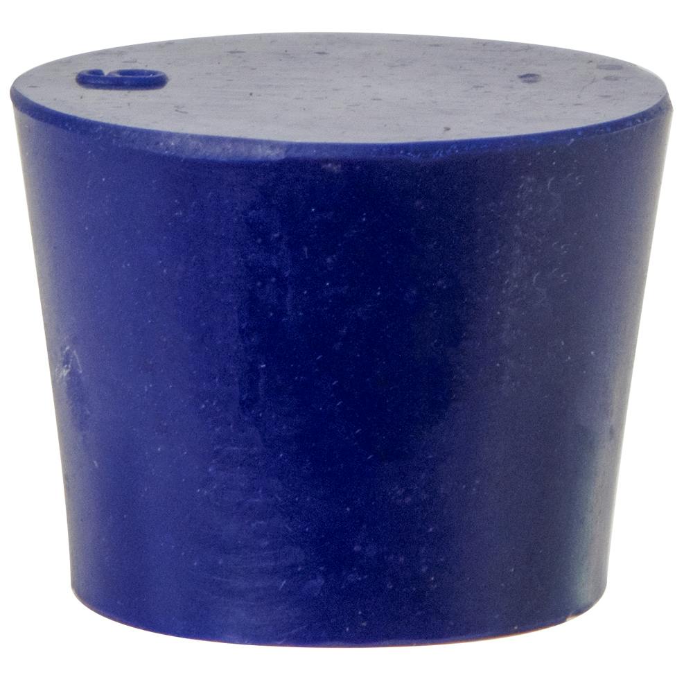 Size 6 Solid Blue Silicone Stopper - Package of 12