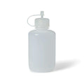 125mL (4 oz.) Natural LDPE Round Bottle with 24/415 Natural Drop Dispensing Spout Cap & Tethered Cover Cap - Case of 12