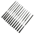 12-Piece Swiss Needle File Set with Plastic Handles - 5-1/2" L